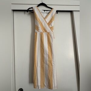 Christopher & Banks White and Gold Maxi Sundress
